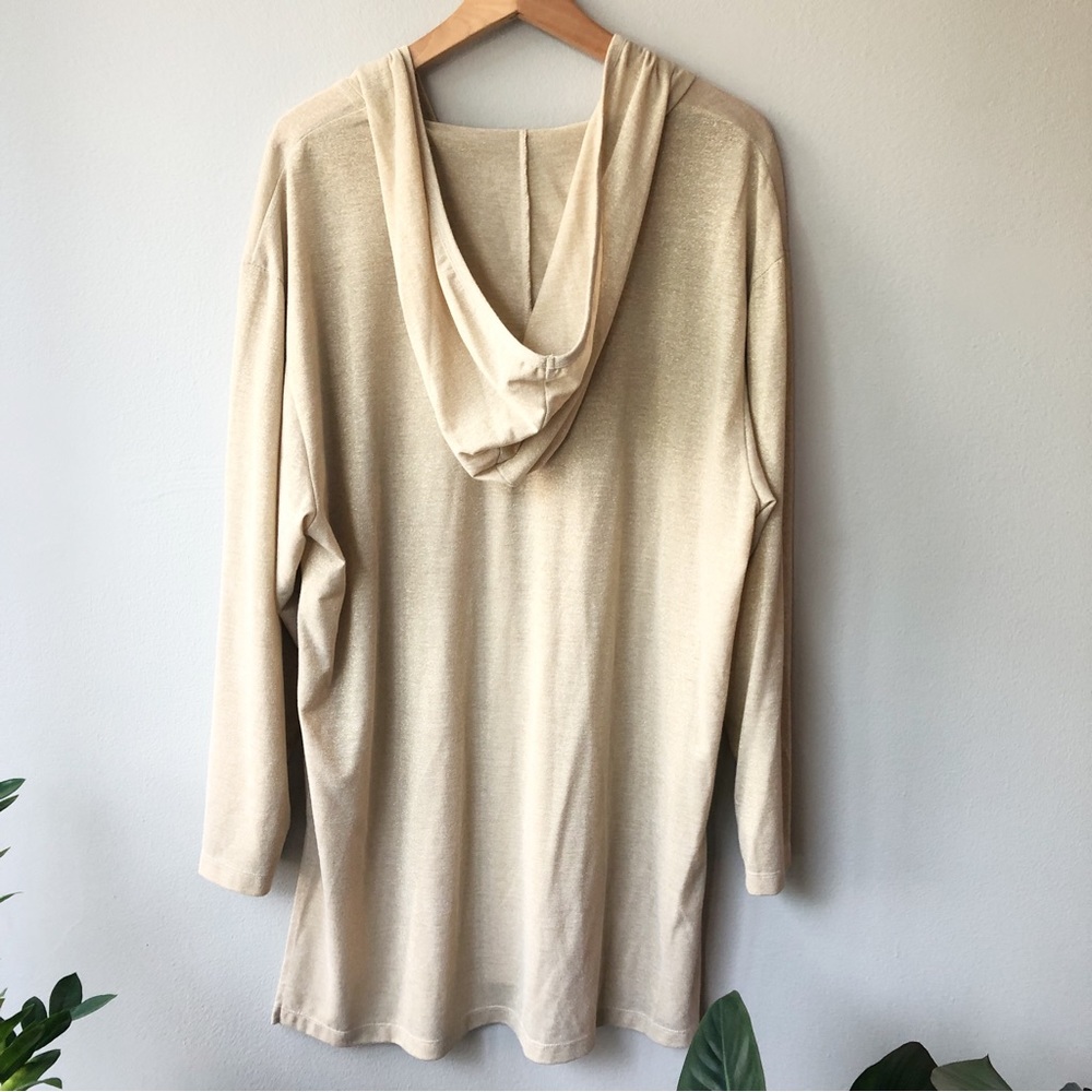 J. Valdi Gold Metallic Swim Coverup with Hood - Picture 8 of 10